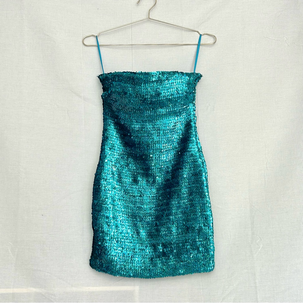 Vintage | Dresses | Y2k Vintage Turquoise Sequin Bodycon Minidress |  Poshmark